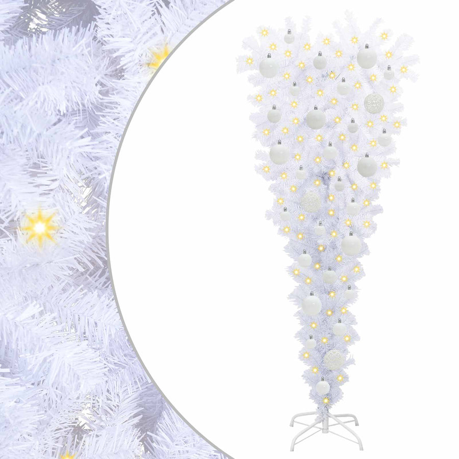 Kunstkerstboom met 150 LED Wit 120 cm PVC en Staal
