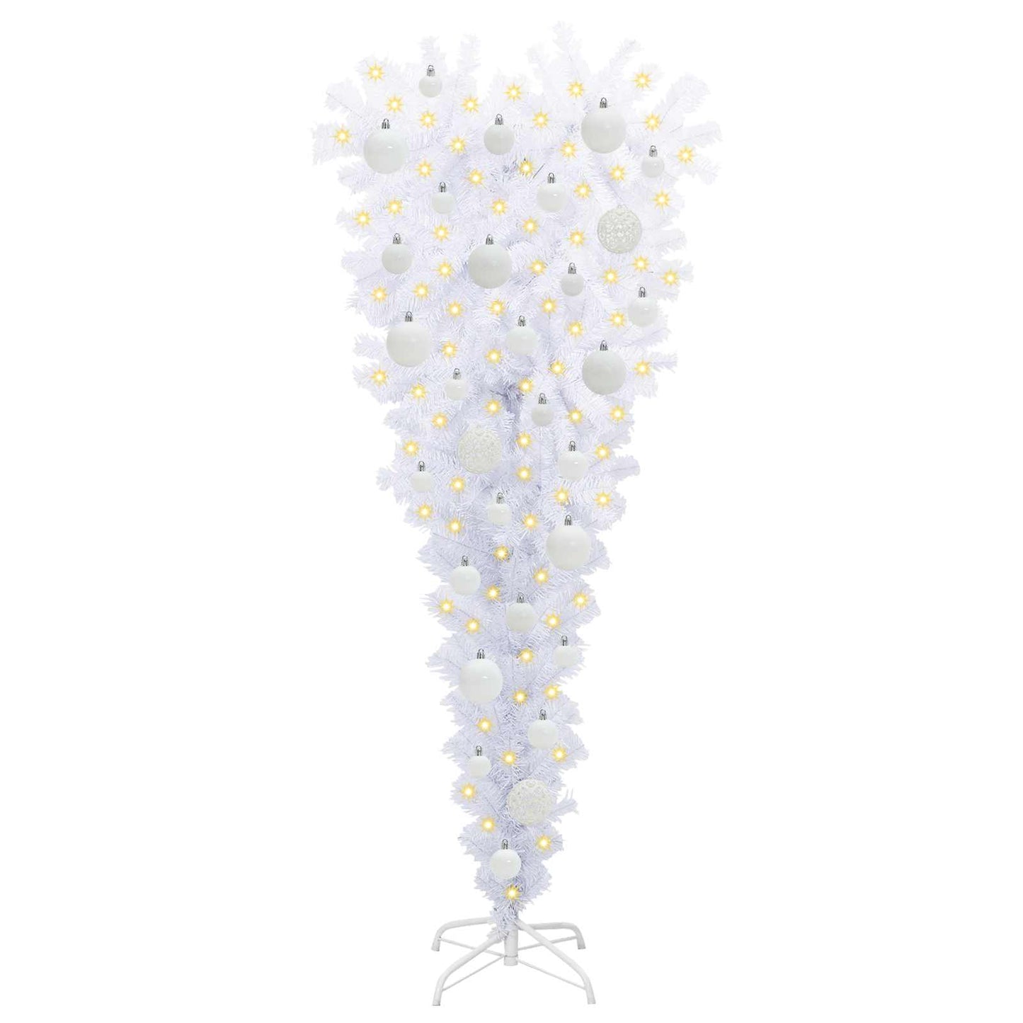 Kunstkerstboom met 150 LED Wit 120 cm PVC en Staal