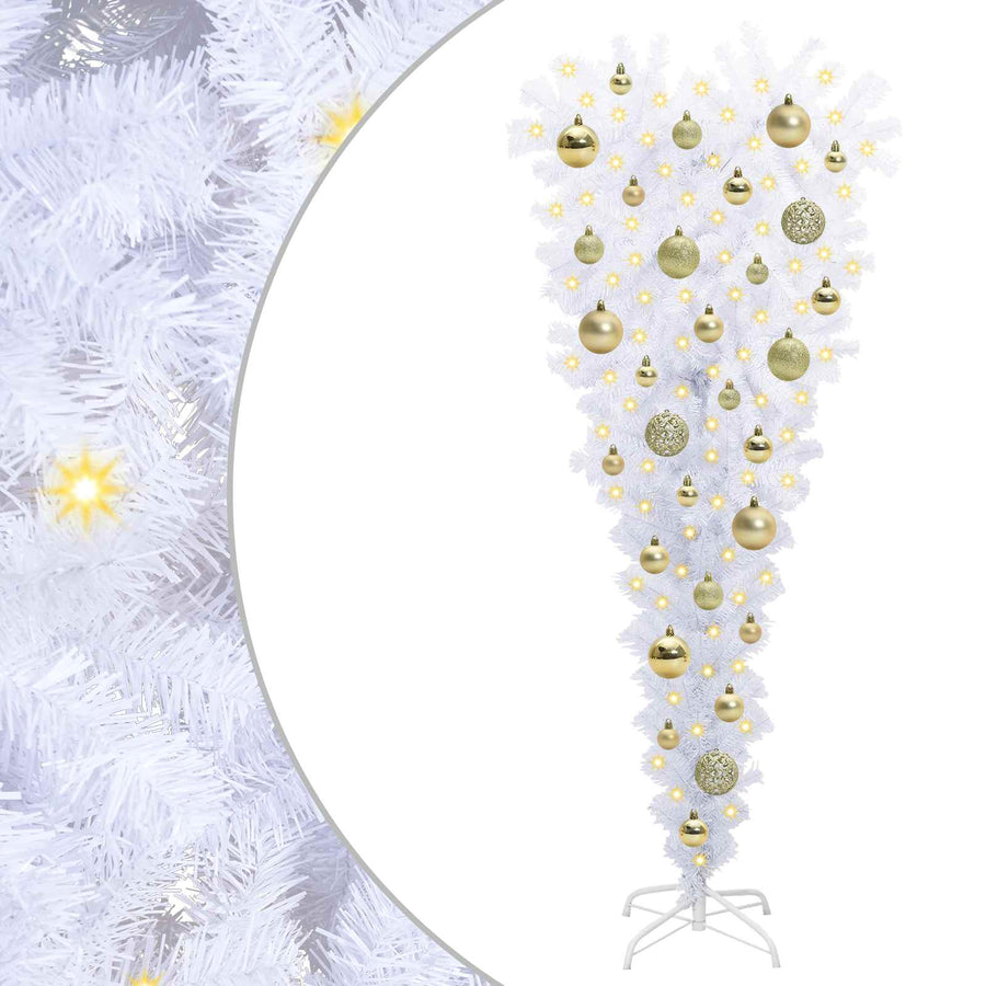 Kunstkerstboom met 150 LED Wit 120 cm PVC en Staal