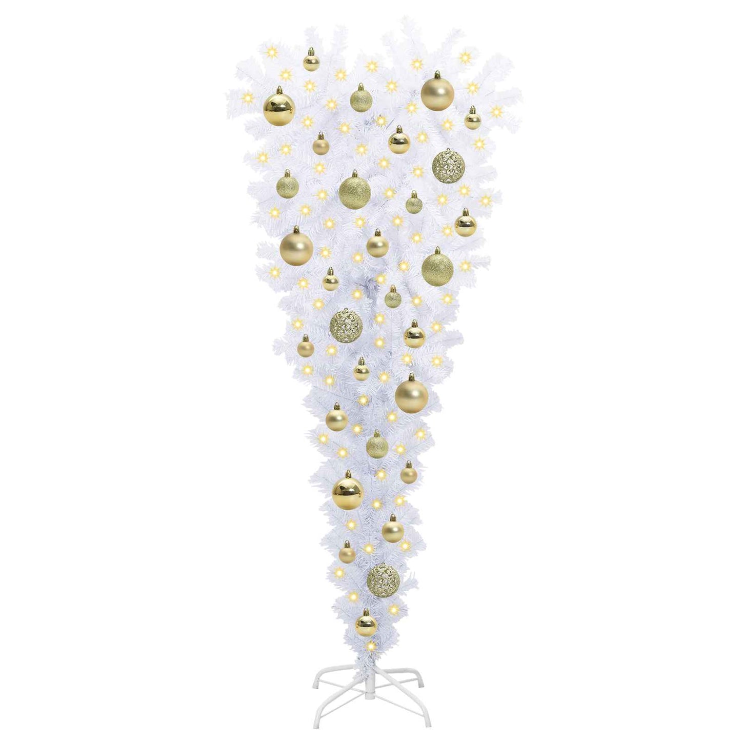 Kunstkerstboom met 150 LED Wit 120 cm PVC en Staal