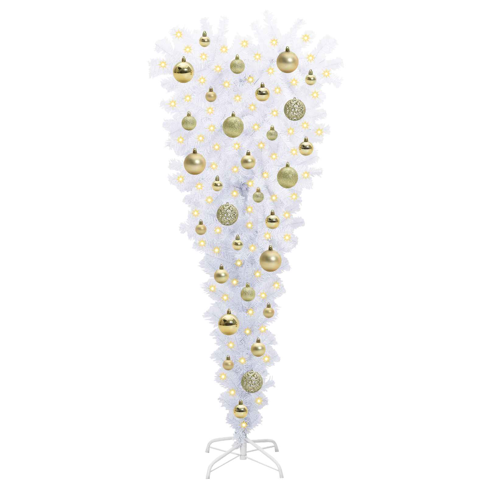 Kunstkerstboom met 150 LED Wit 120 cm PVC en Staal