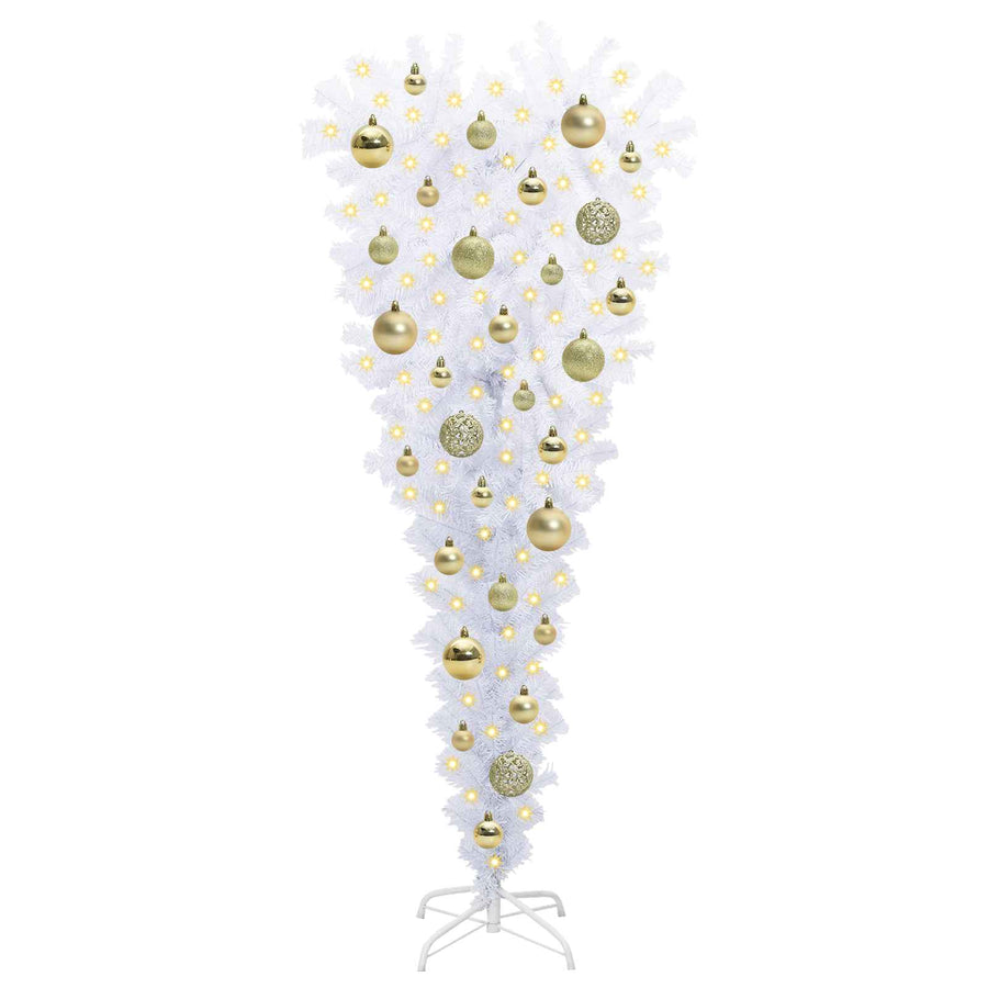 Kunstkerstboom met 150 LED Wit 120 cm PVC en Staal
