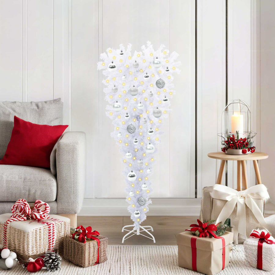 Kunstkerstboom met 150 LED Wit 120 cm PVC en Staal