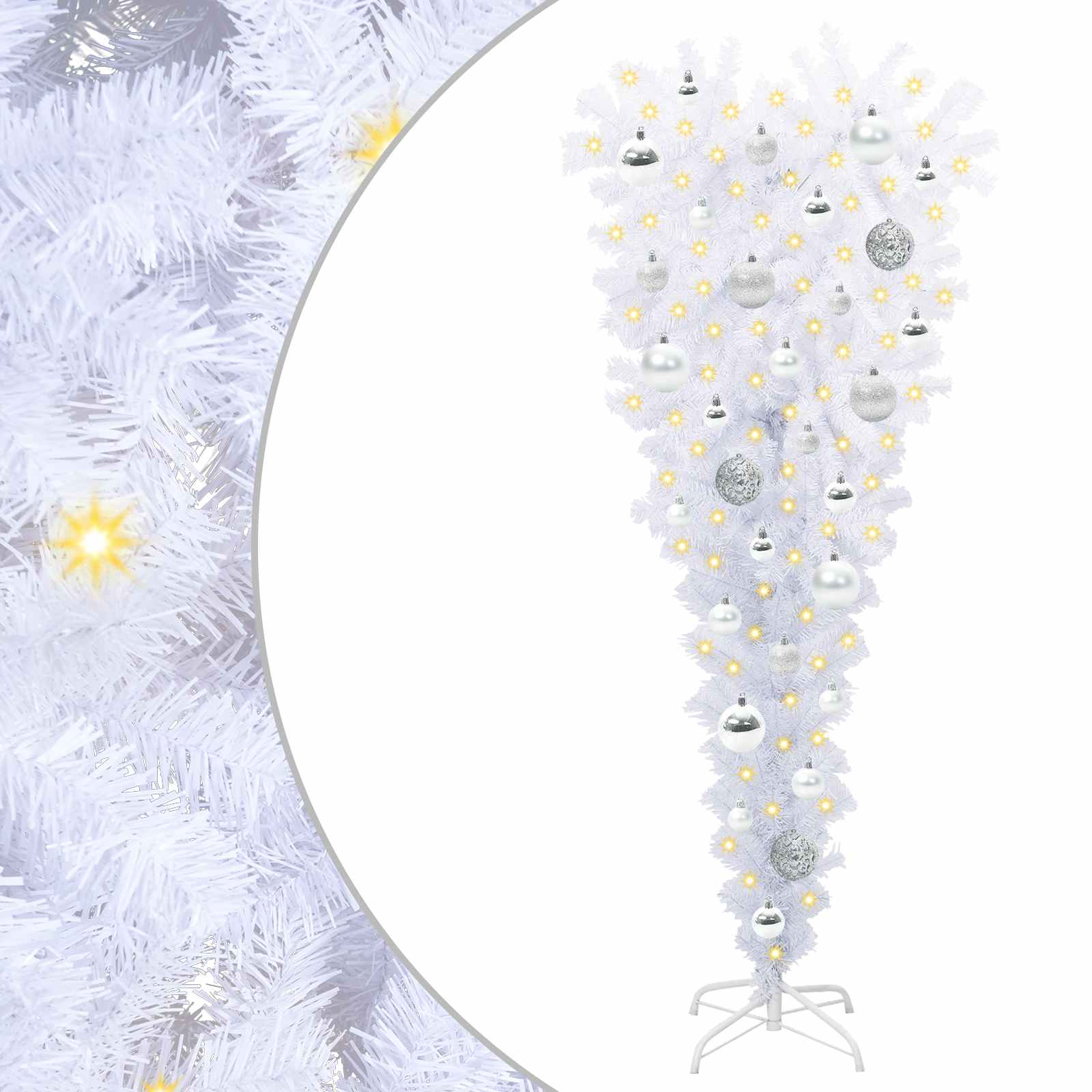 Kunstkerstboom met 150 LED Wit 120 cm PVC en Staal