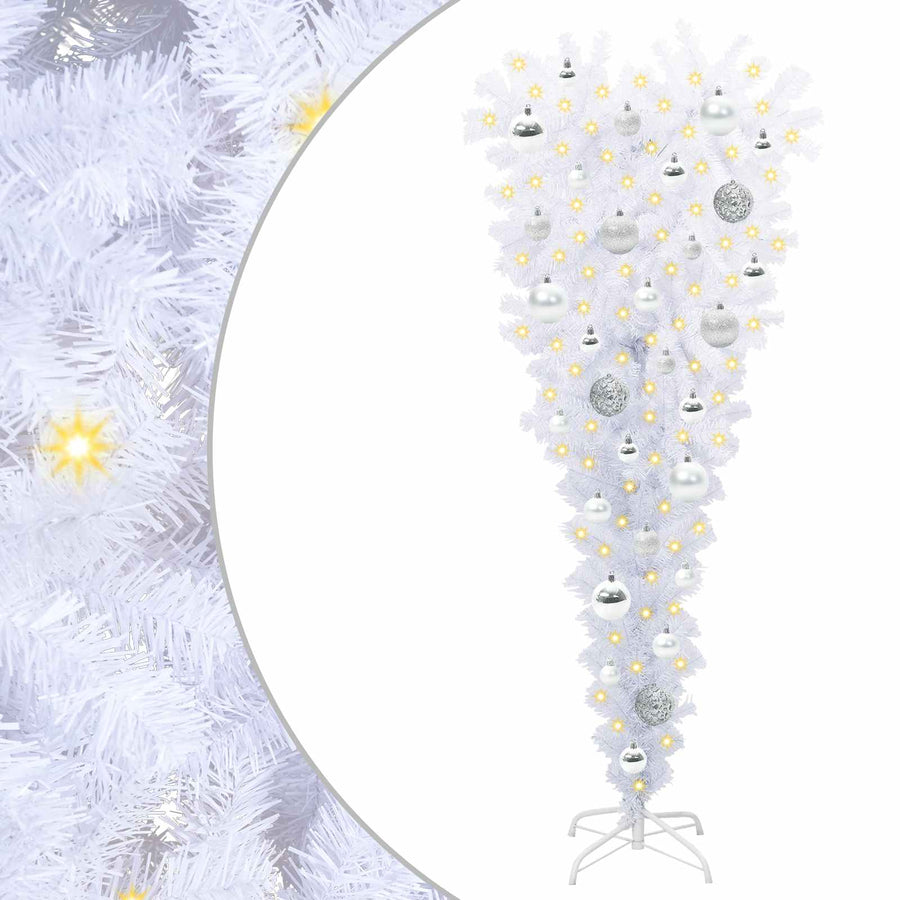 Kunstkerstboom met 150 LED Wit 120 cm PVC en Staal