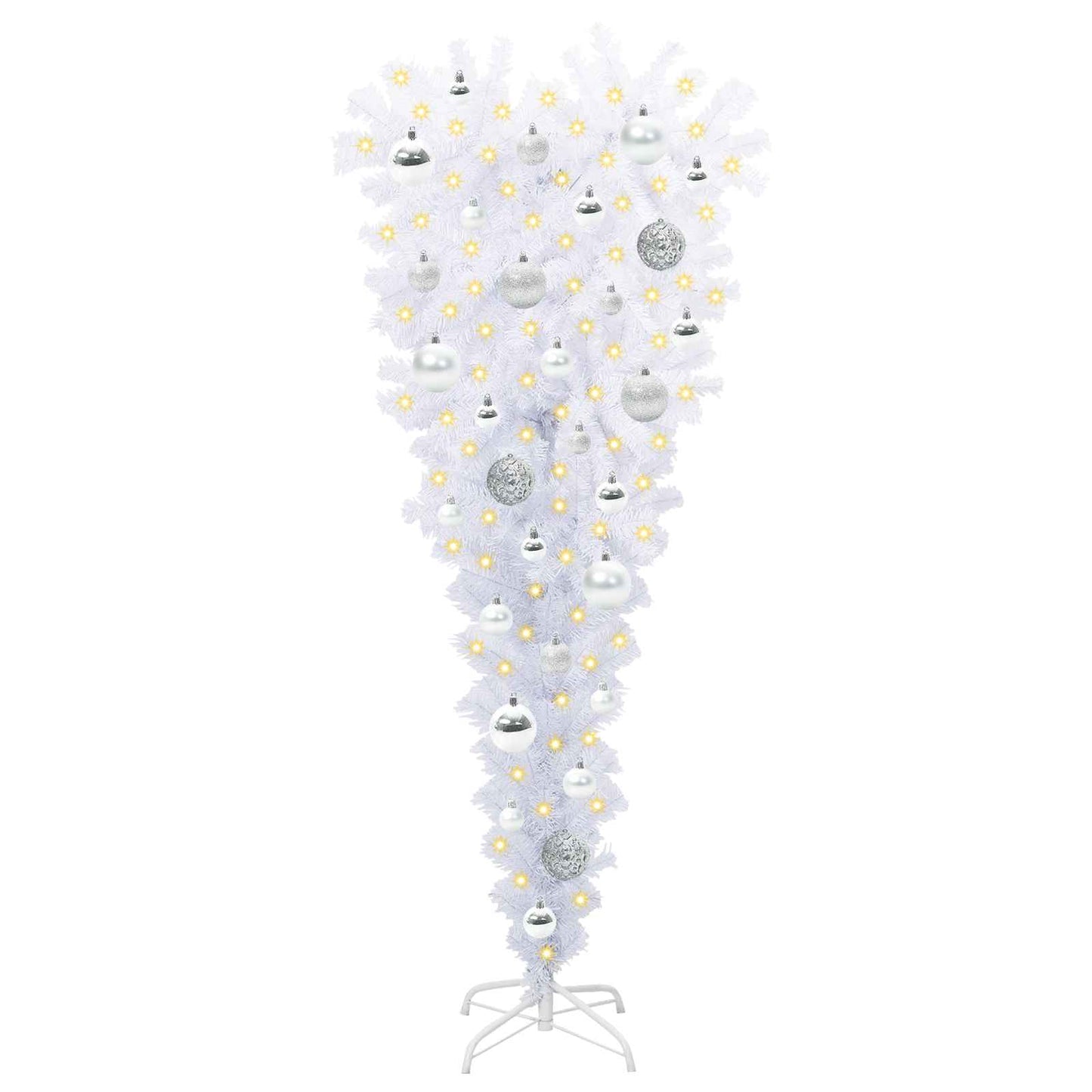 Kunstkerstboom met 150 LED Wit 120 cm PVC en Staal