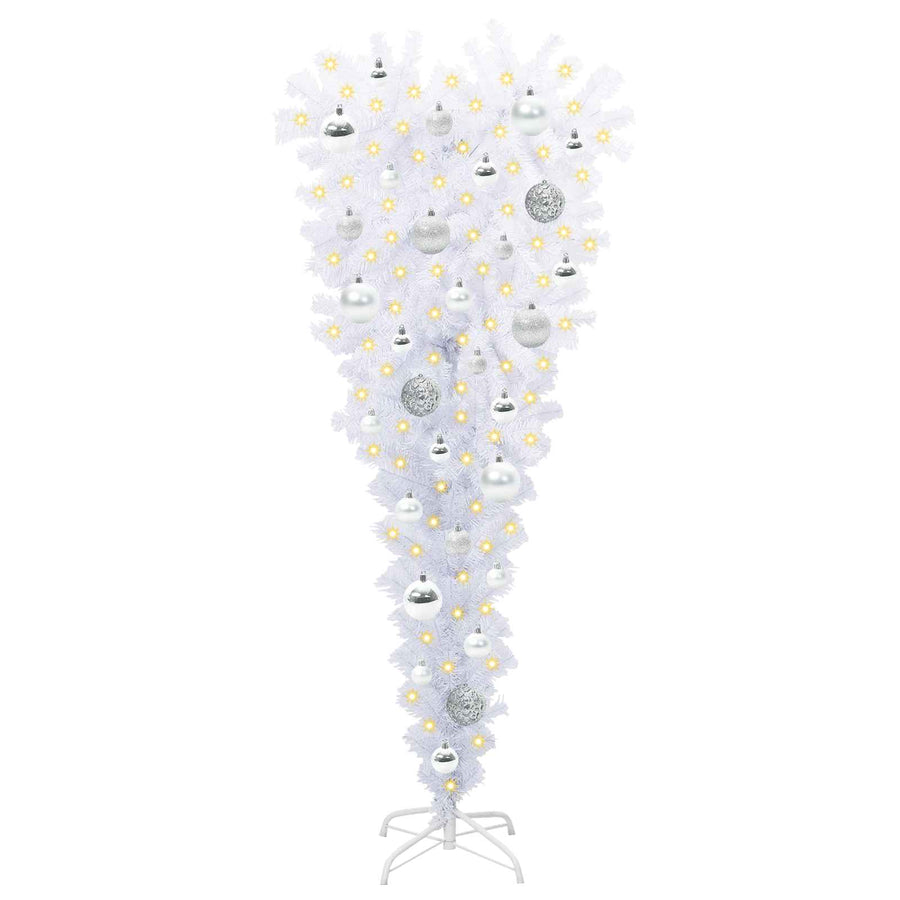 Kunstkerstboom met 150 LED Wit 120 cm PVC en Staal