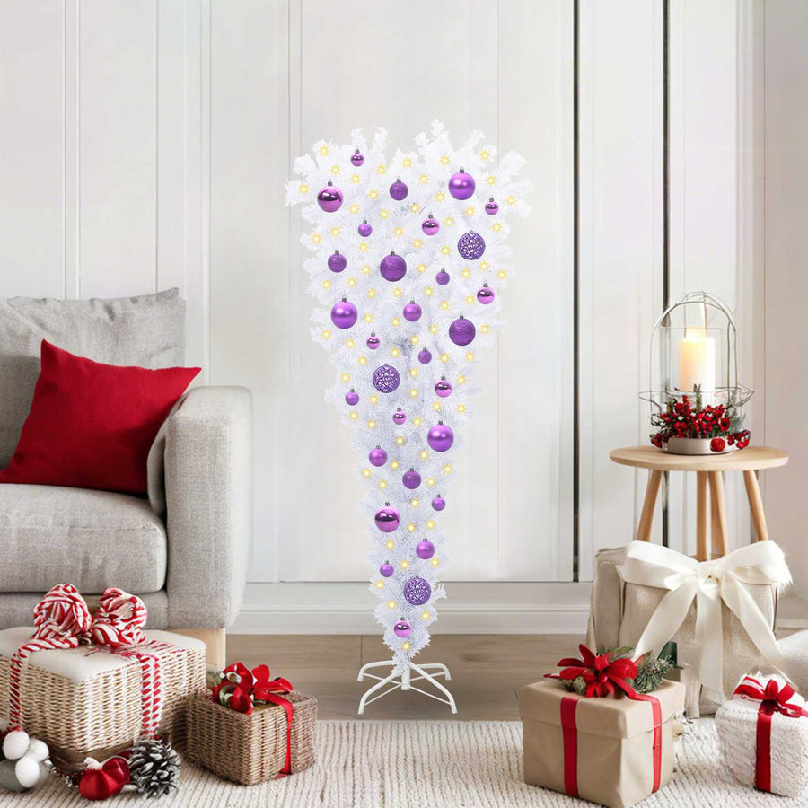 Kunstkerstboom met 150 LED Wit 120 cm PVC en Staal
