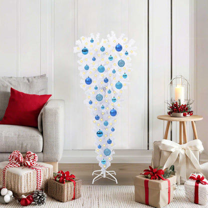 Kunstkerstboom met 150 LED Wit 120 cm PVC en Staal