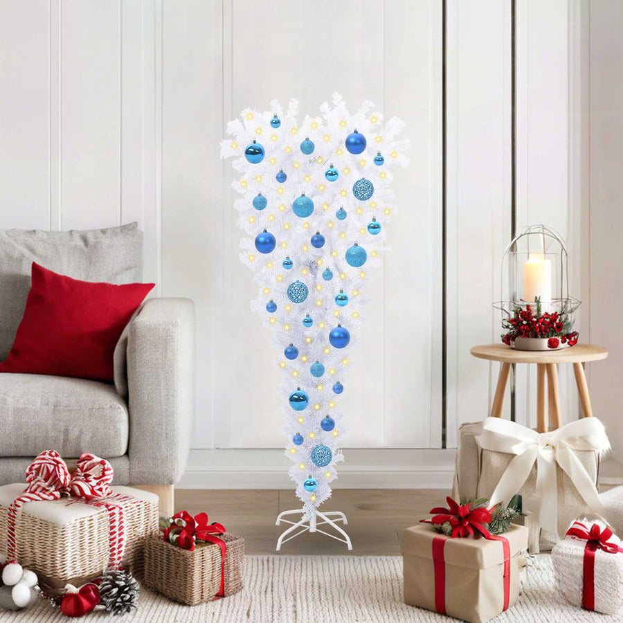 Kunstkerstboom met 150 LED Wit 120 cm PVC en Staal