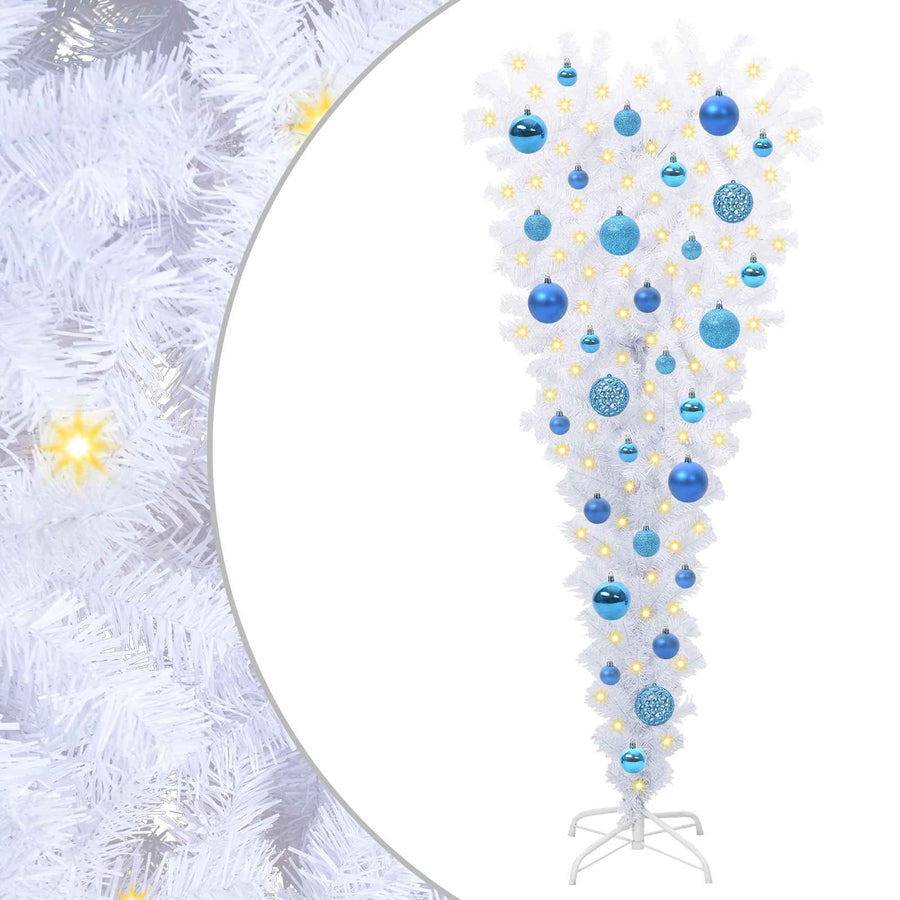 Kunstkerstboom met 150 LED Wit 120 cm PVC en Staal