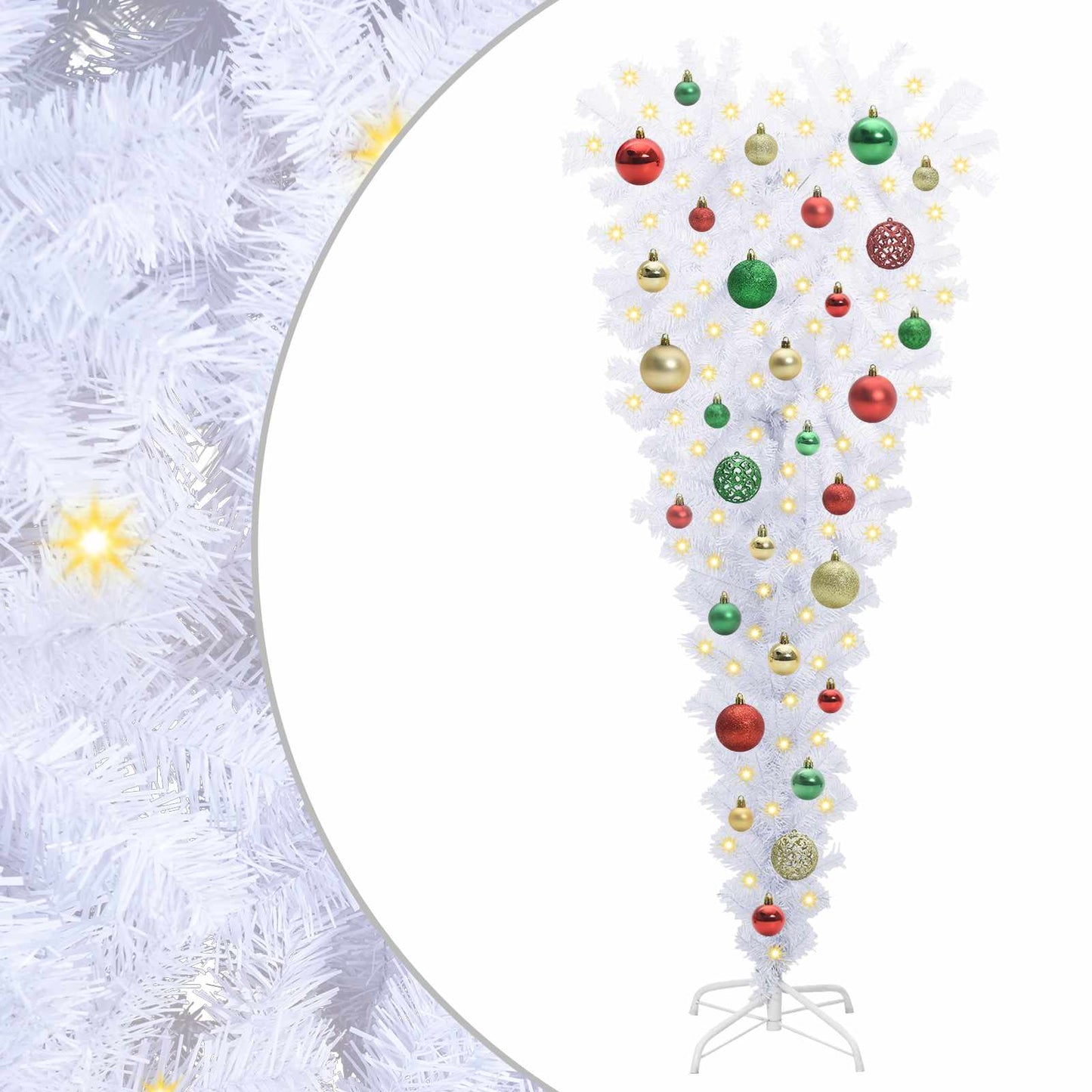 Kunstkerstboom met 150 LED Wit 120 cm PVC en Staal
