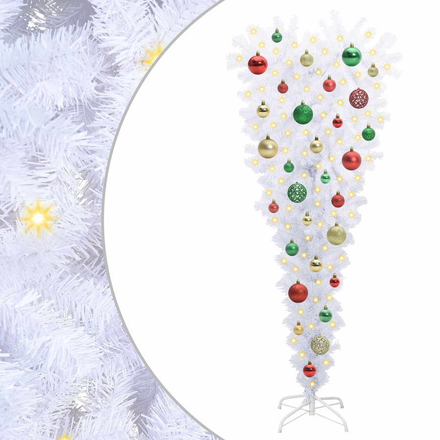 Kunstkerstboom met 150 LED Wit 120 cm PVC en Staal