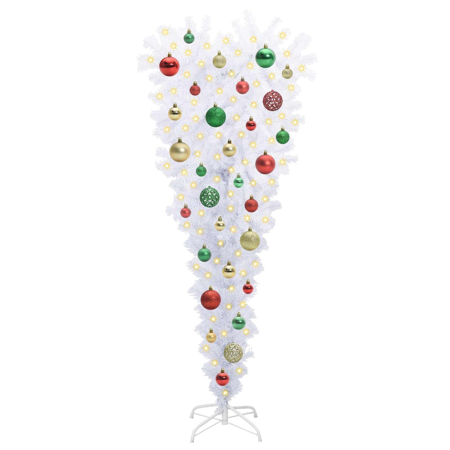 Kunstkerstboom met 150 LED Wit 120 cm PVC en Staal