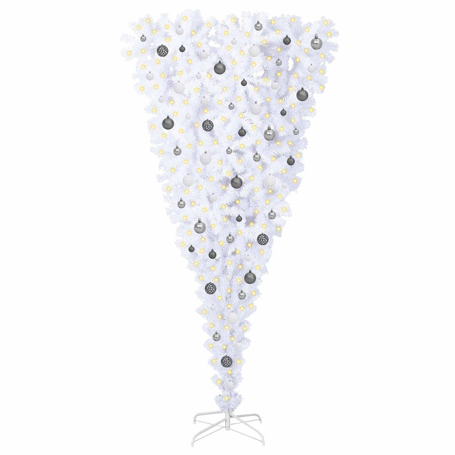 Kunstkerstboom met 300 LED Wit 210 cm PVC en Staal