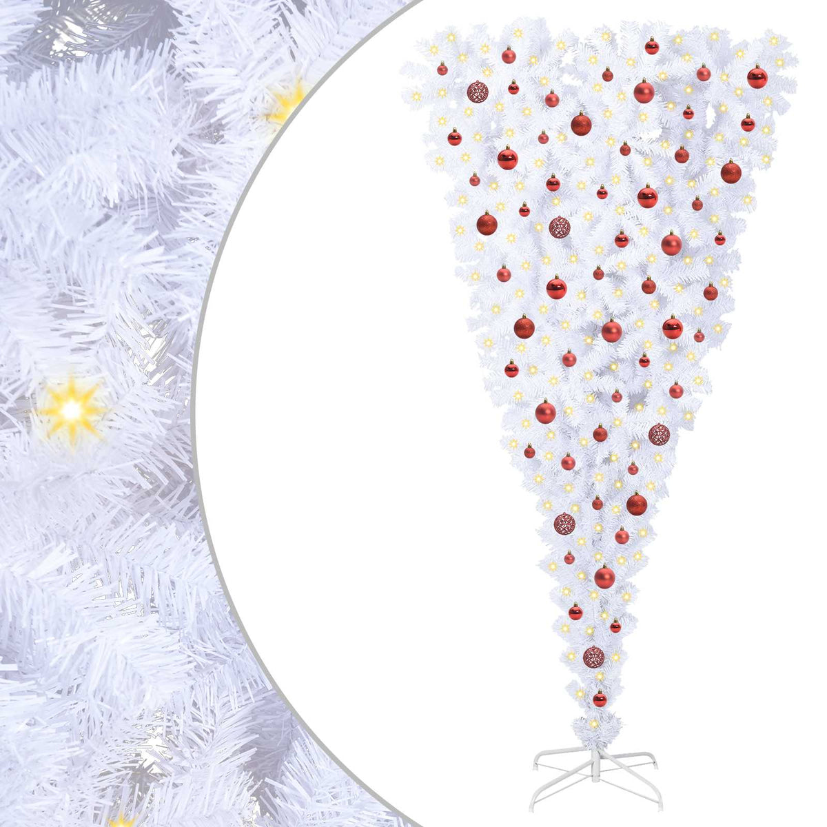 Kunstkerstboom met 300 LED Wit 210 cm PVC en Staal