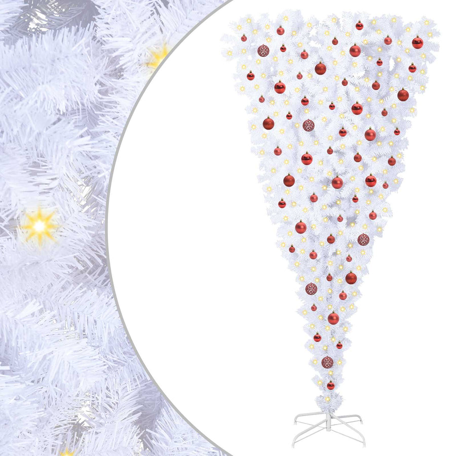 Kunstkerstboom met 300 LED Wit 210 cm PVC en Staal