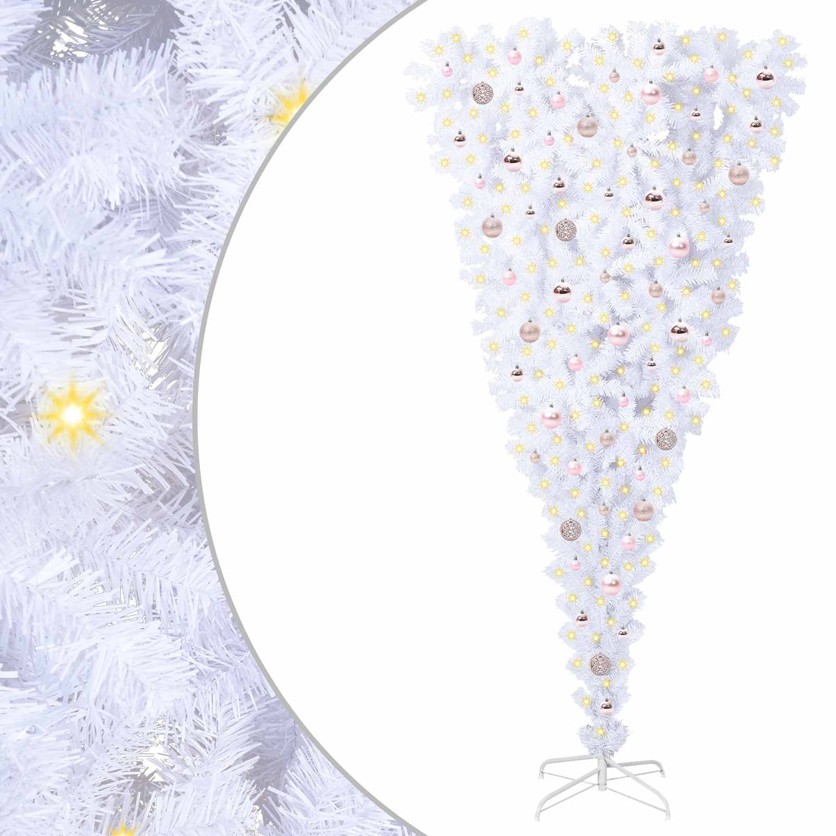 Kunstkerstboom met 300 LED Wit 210 cm PVC en Staal