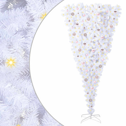 Kunstkerstboom met 300 LED Wit 210 cm PVC en Staal