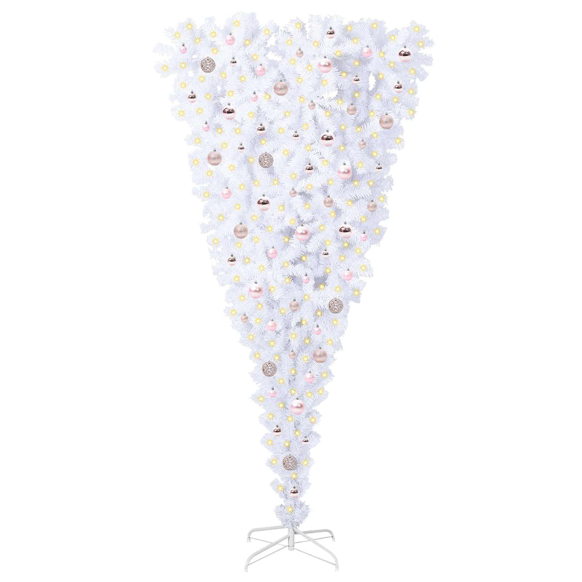 Kunstkerstboom met 300 LED Wit 210 cm PVC en Staal