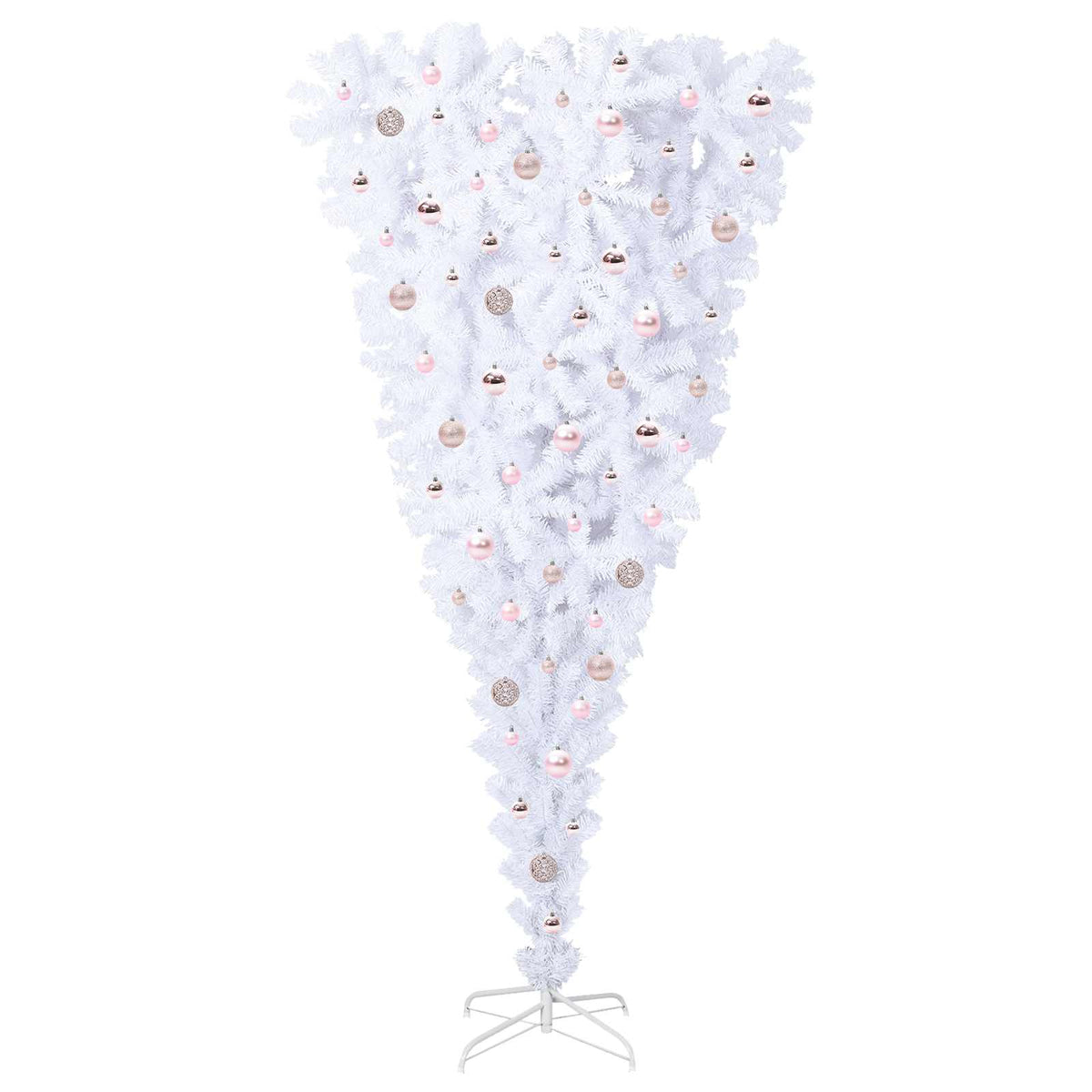 Kunstkerstboom met 300 LED Wit 210 cm PVC en Staal