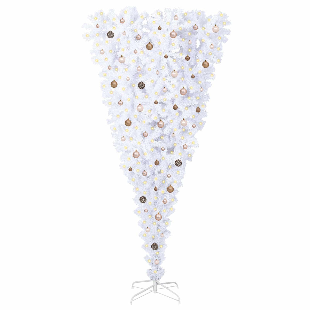 Kunstkerstboom met 300 LED Wit 240 cm PVC en Staal