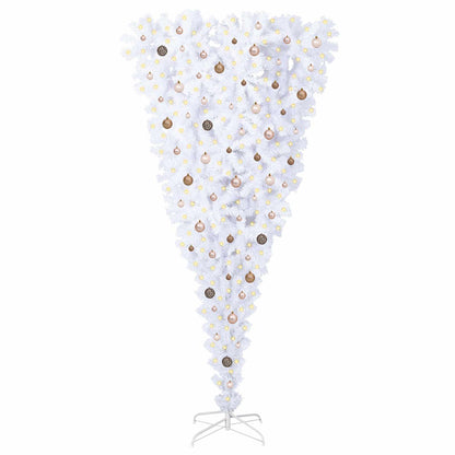 Kunstkerstboom met 300 LED Wit 240 cm PVC en Staal