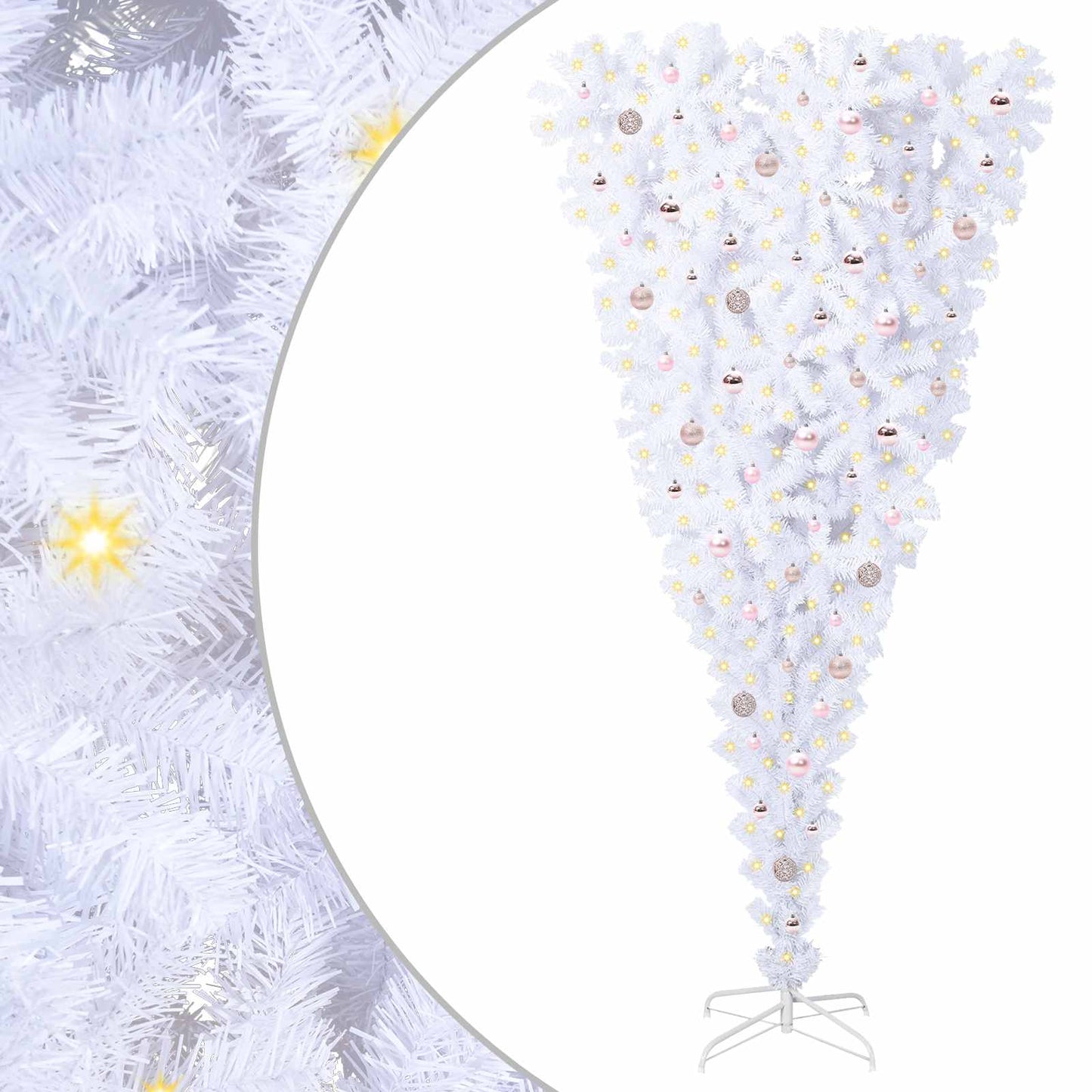 Kunstkerstboom met 300 LED Wit 240 cm PVC en Staal
