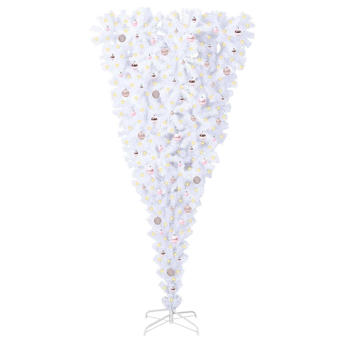 Kunstkerstboom met 300 LED Wit 240 cm PVC en Staal
