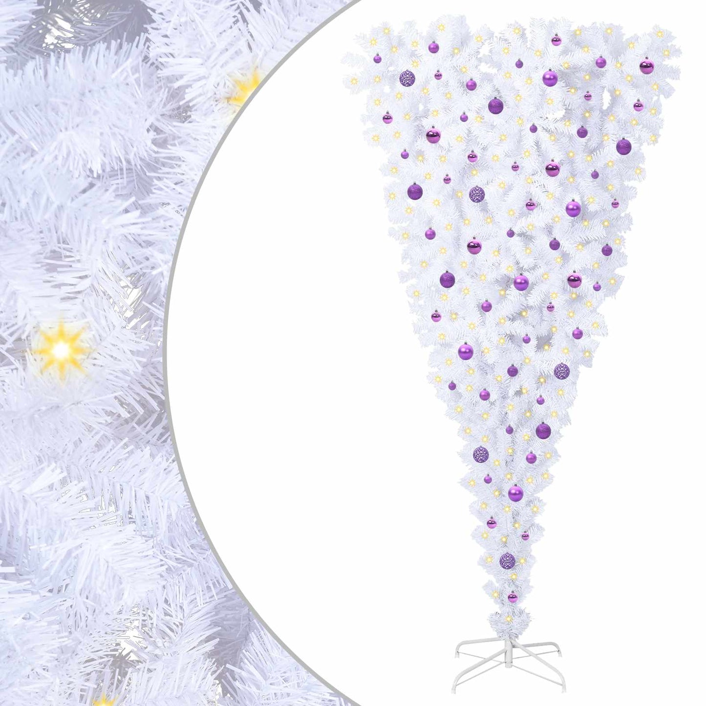 Kunstkerstboom met 300 LED Wit 240 cm PVC en Staal