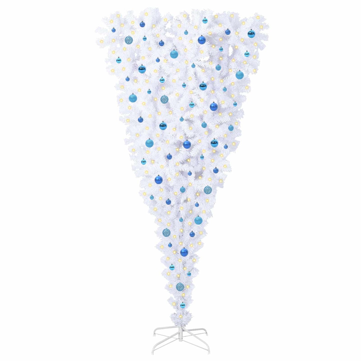 Kunstkerstboom met 300 LED Wit 240 cm PVC en Staal