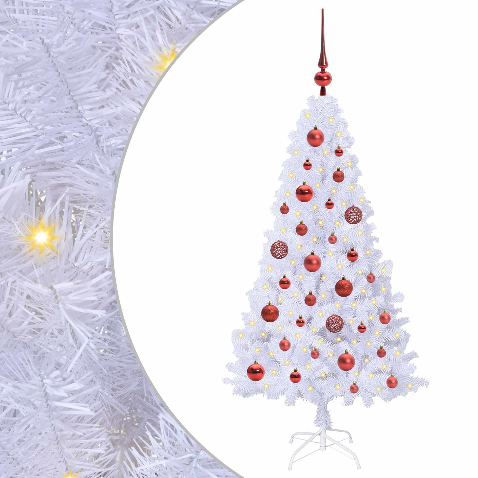 Kunstkerstboom met 150 LED Wit 120 cm PVC en staal