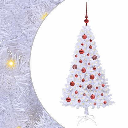 Kunstkerstboom met 150 LED Wit 120 cm PVC en staal