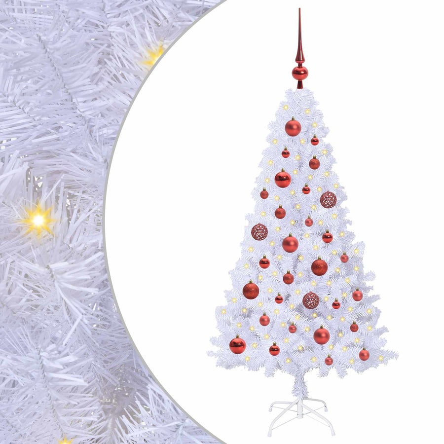 Kunstkerstboom met 150 LED Wit 120 cm PVC en staal