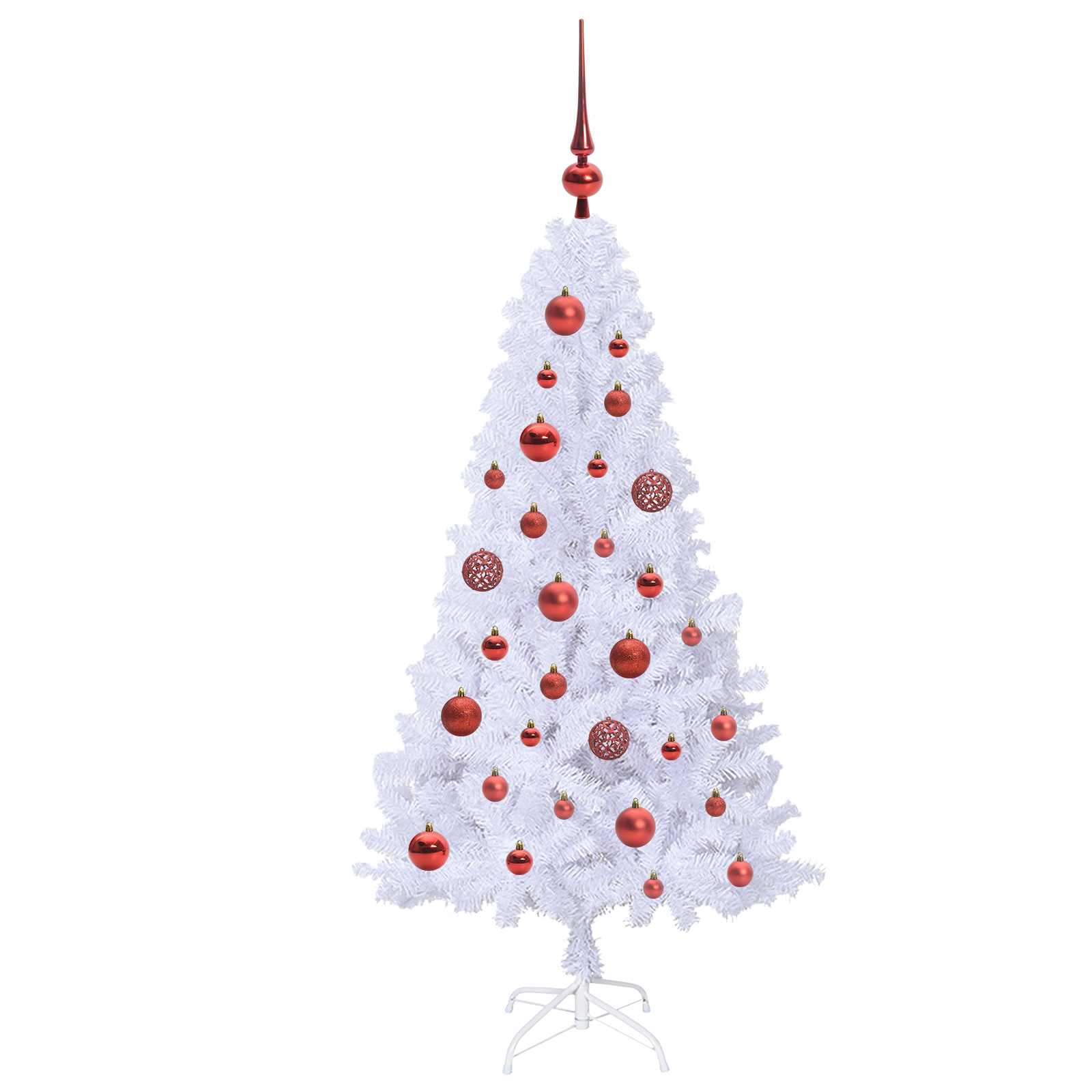 Kunstkerstboom met 150 LED Wit 120 cm PVC en staal