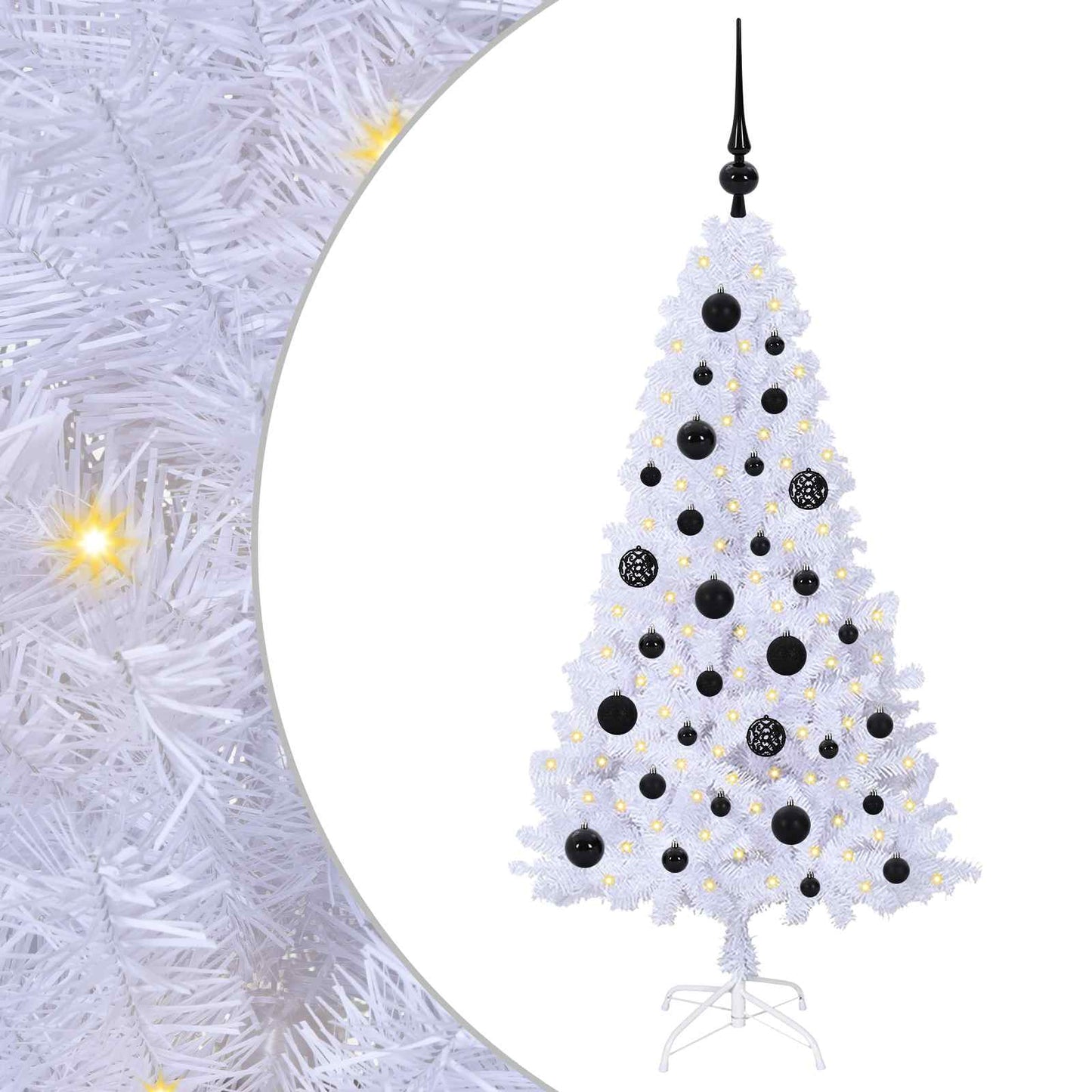 Kunstkerstboom met 150 LED Wit 120 cm PVC en staal