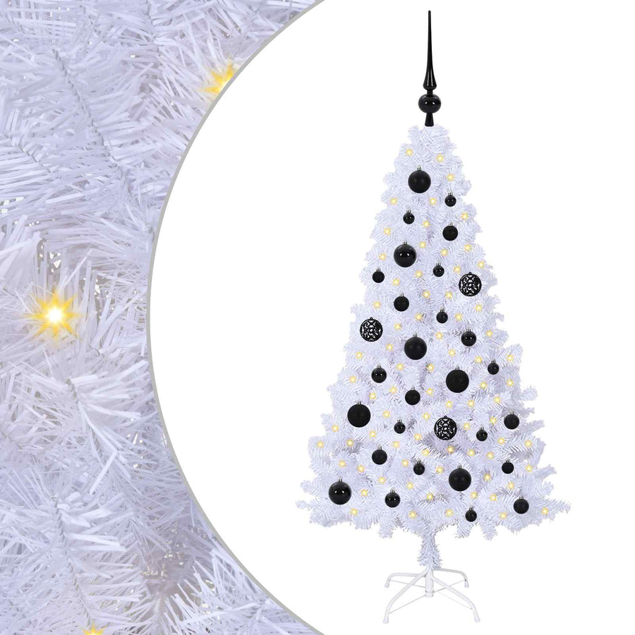 Kunstkerstboom met 150 LED Wit 120 cm PVC en staal
