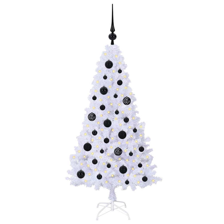 Kunstkerstboom met 150 LED Wit 120 cm PVC en staal