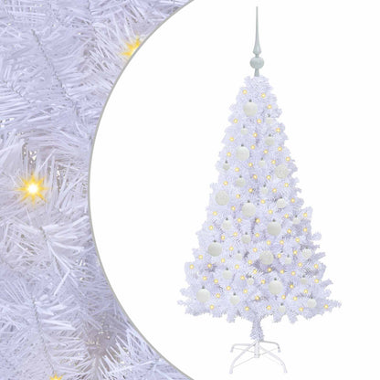 Kunstkerstboom met 150 LED Wit 120 cm PVC en staal