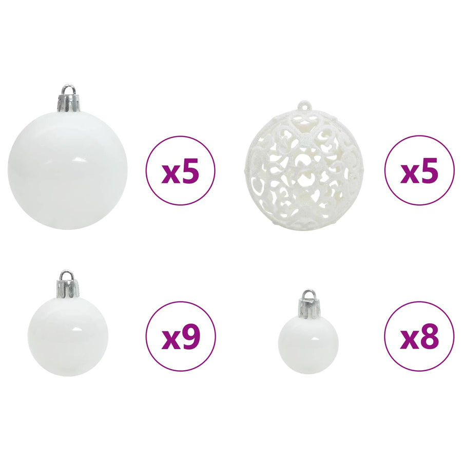 Kunstkerstboom met 150 LED Wit 120 cm PVC en staal
