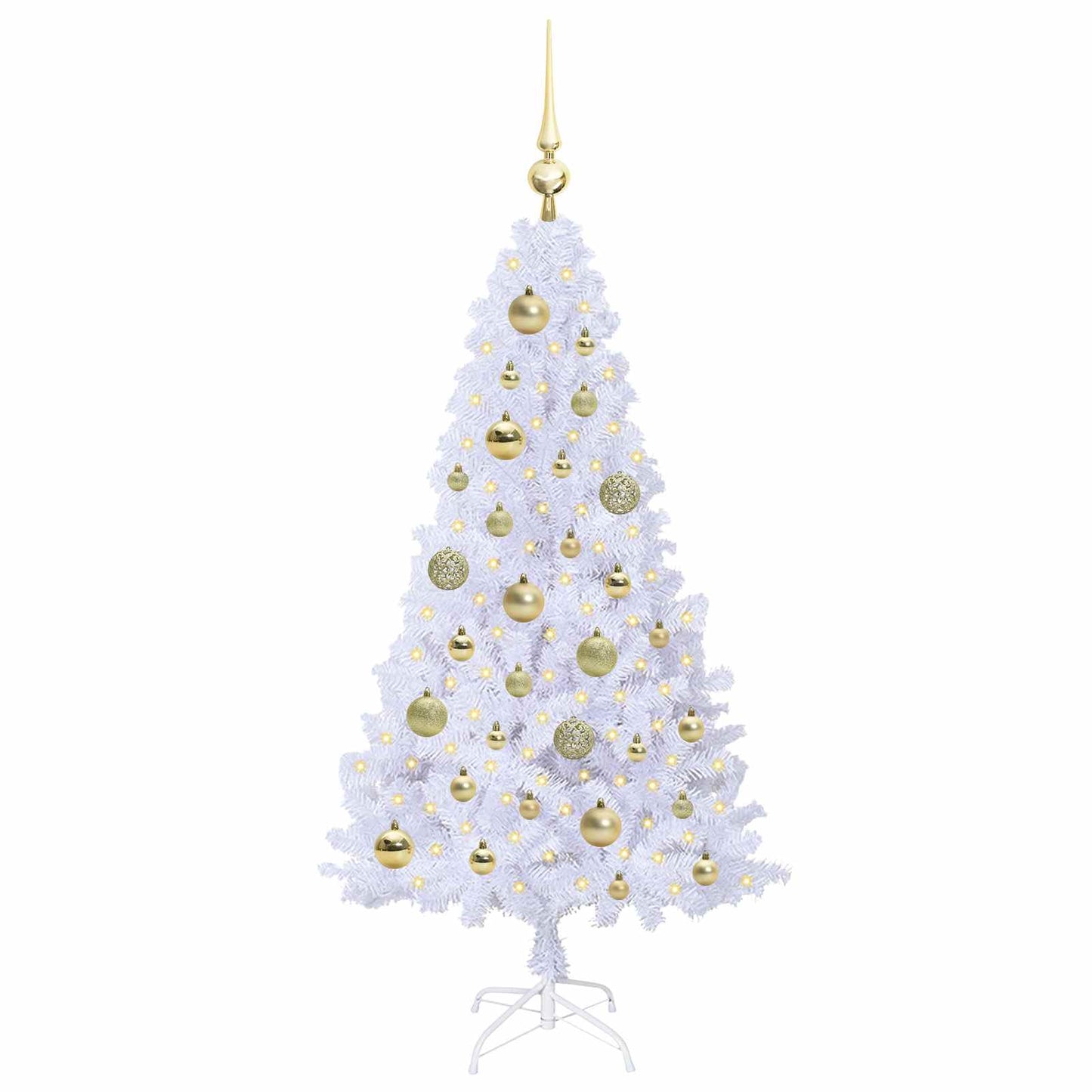 Kunstkerstboom met 150 LED Wit 120 cm PVC en staal
