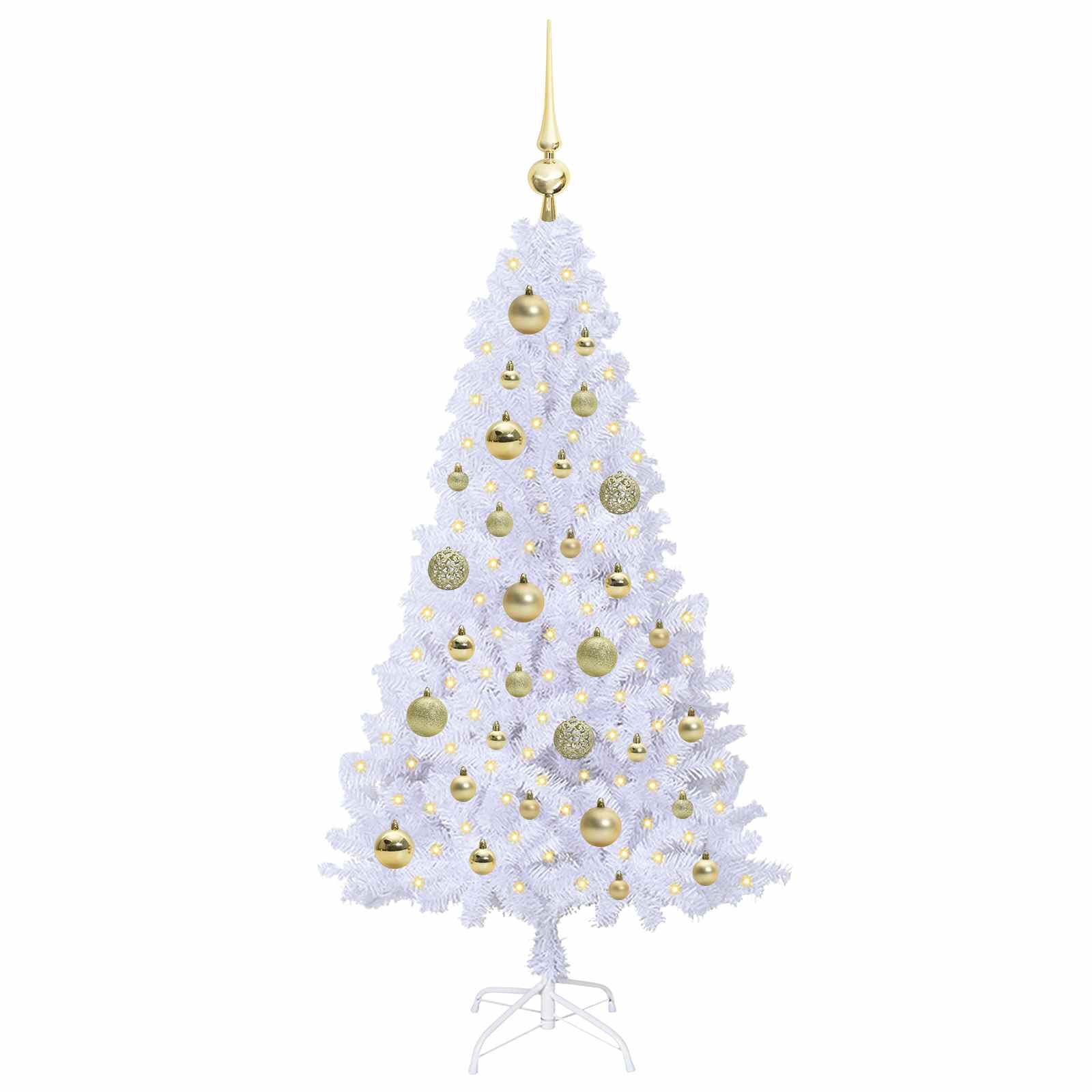 Kunstkerstboom met 150 LED Wit 120 cm PVC en staal