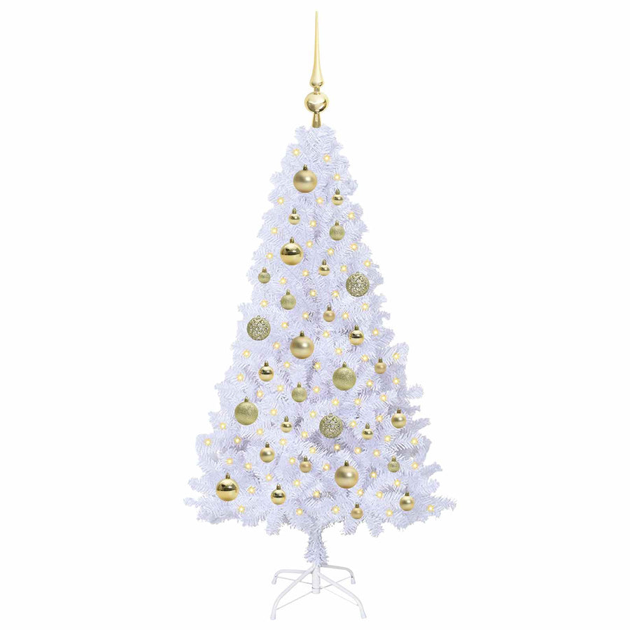 Kunstkerstboom met 150 LED Wit 120 cm PVC en staal