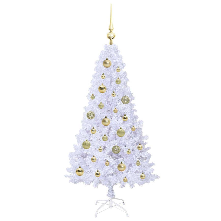 Kunstkerstboom met 150 LED Wit 120 cm PVC en staal