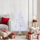 Kunstkerstboom 120 cm wit met 150 LED staal PVC