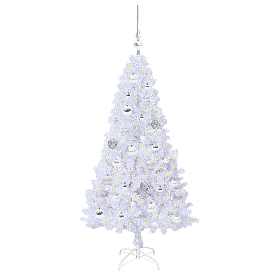Kunstkerstboom met 150 LED Wit 120 cm PVC en staal
