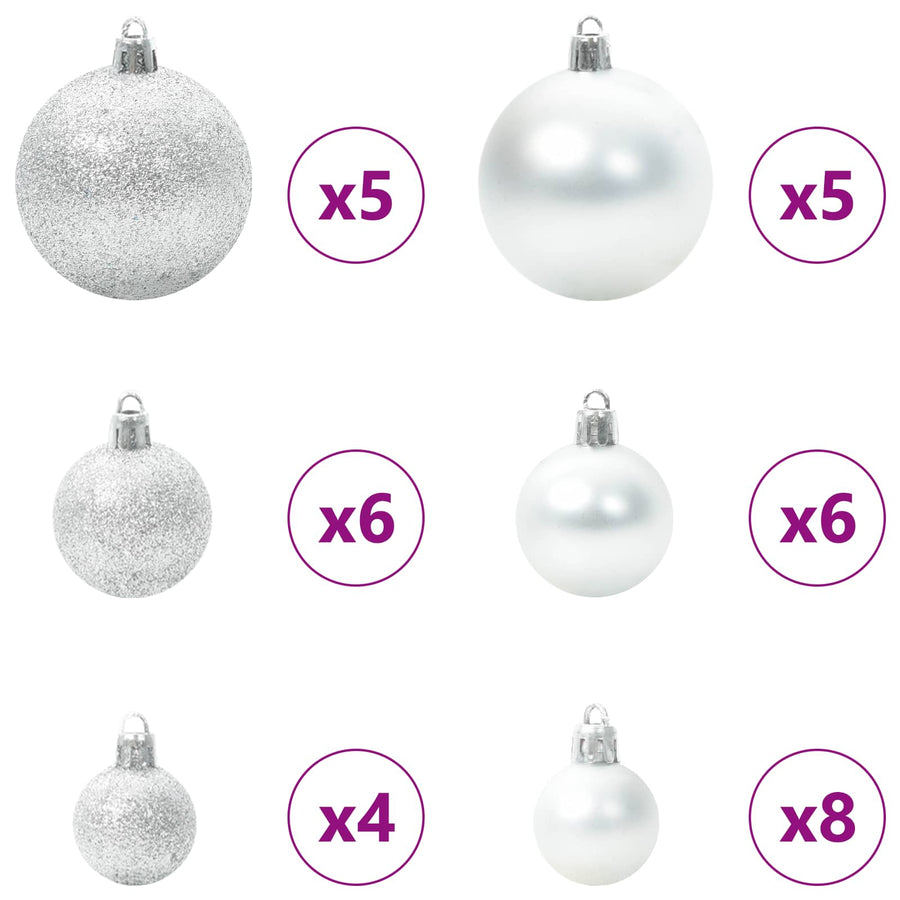 Kunstkerstboom met 150 LED Wit 120 cm PVC en staal
