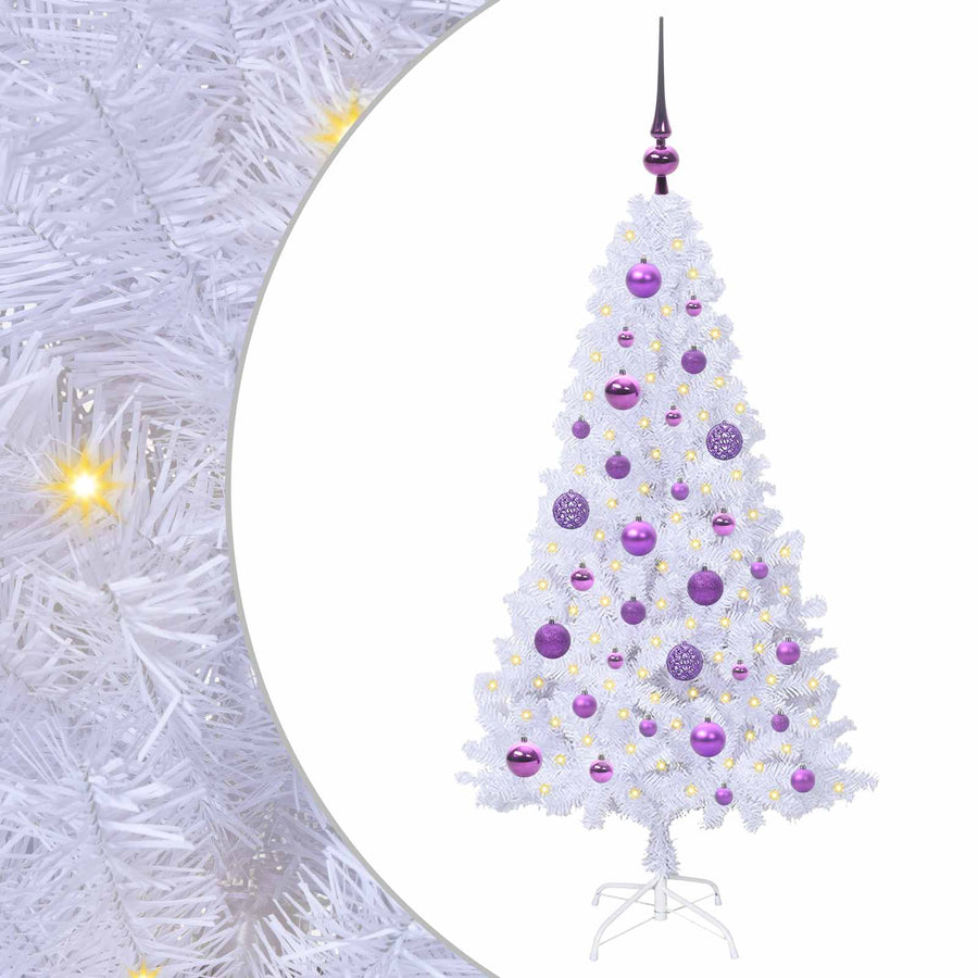 Kunstkerstboom met 150 LED Wit 120 cm PVC en staal