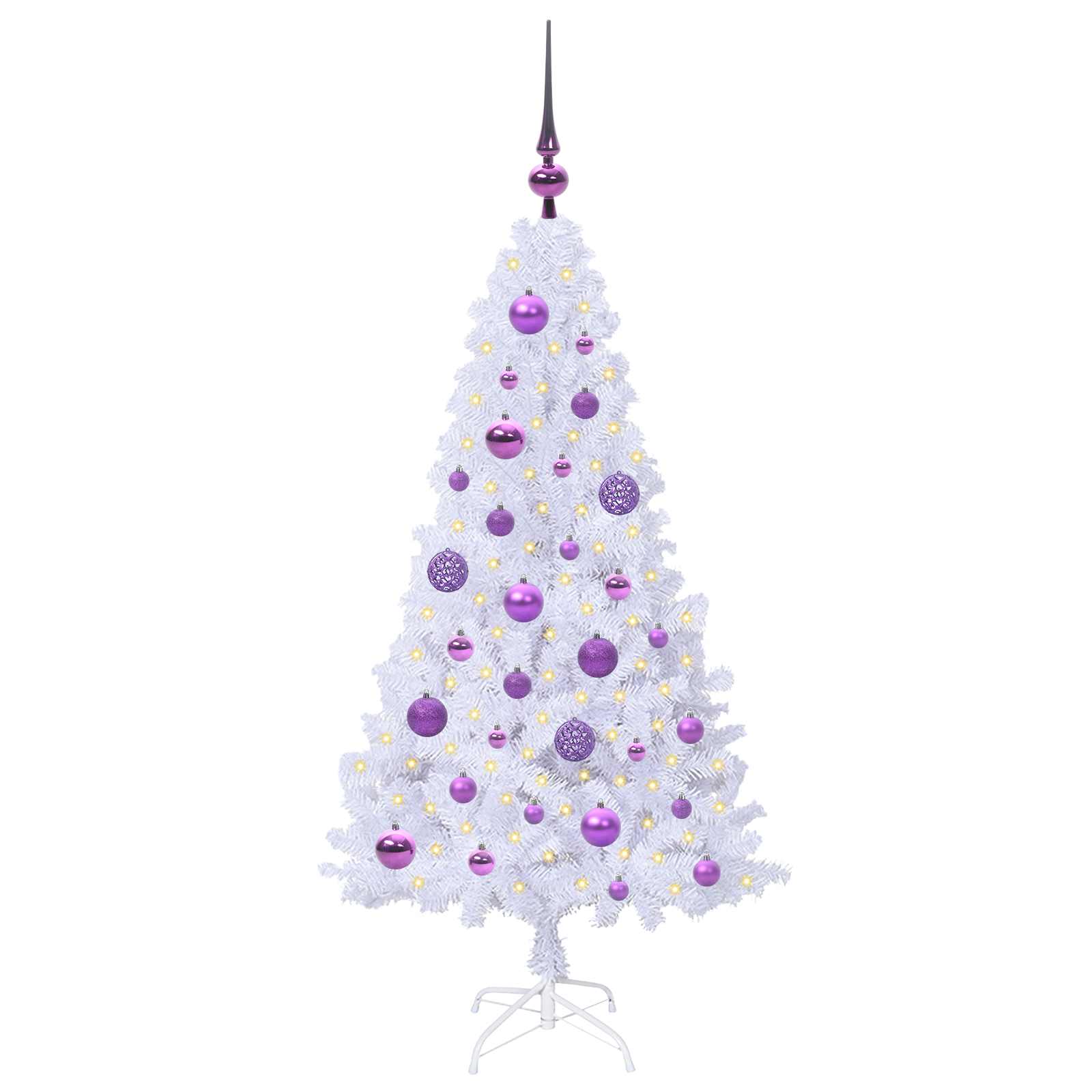 Kunstkerstboom met 150 LED Wit 120 cm PVC en staal