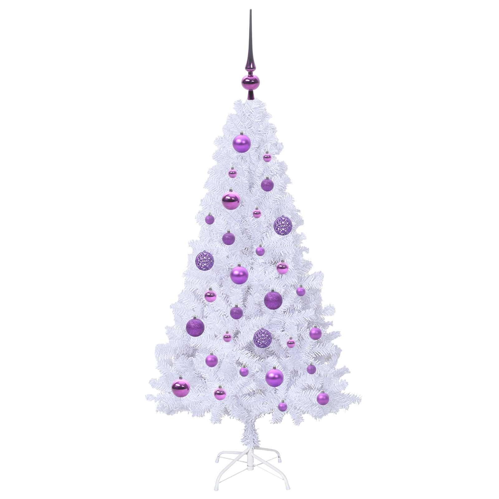 Kunstkerstboom met 150 LED Wit 120 cm PVC en staal